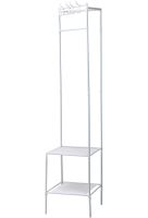 Угловая вешалка для одежды Corner Coat Rack TM2-202 вертикальная стойка с крючками для хранения вещей и двумя полками для обуви 170х43 см White