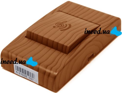 Дверной звонок Luckarm A601 от розетки 220V Brown беспроводная кнопка передатчик сигнала и приемник от сети на 32 мелодии для входной двери до 150 м