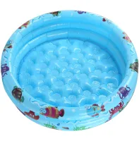 Kruzzel SP-30 2-in-1 Inflatable Kids' Pool for Swimming and Ball Play – 58 L Round Play Pool with Soft Bottom for Toddlers Ages 1 and Up – 80 x 30 cm – Blue