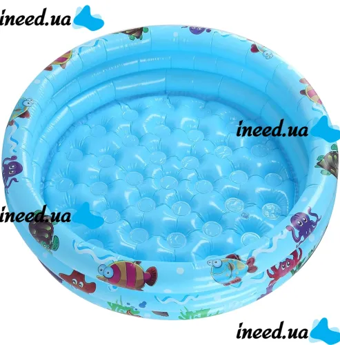 Kruzzel SP-30 2-in-1 Inflatable Kids' Pool for Swimming and Ball Play – 58 L Round Play Pool with Soft Bottom for Toddlers Ages 1 and Up – 80 x 30 cm – Blue