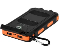 Портативное зарядное устройство HOCO J164 Power Bank 8000mAh с солнечной панелью и фонариком Solar 10W внешний аккумулятор повербанк для зарядки