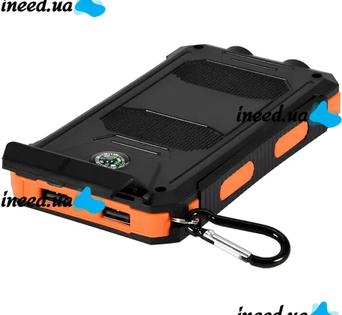 Портативное зарядное устройство HOCO J164 Power Bank 8000mAh с солнечной панелью и фонариком Solar 10W внешний аккумулятор повербанк для зарядки