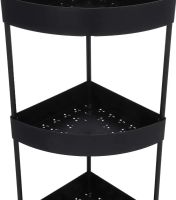 Угловая стойка в ванную Shoe Rack 107-3 напольный органайзер стеллаж с полочками 4 яруса на колесиках 88х34х25см полка для хранения и на кухню Черная