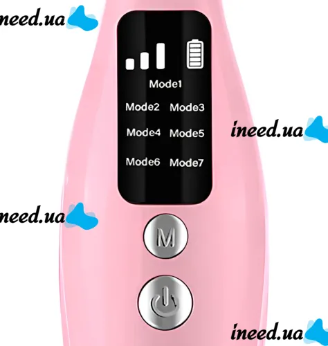 Акумуляторний мікрострумовий масажер Neck Beauty Device HY69 7 режимів міостимулятор для підтяжки та ліфтингу шкіри обличчя і шиї з дисплеєм і підсвічуванням