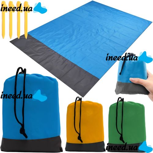 Beach Blanket AND137 150x140 cm waterproof anti-sand beach mat for picnic, travel blanket with cover
