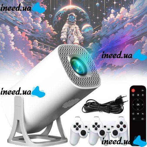 Портативный проектор HD Projector 3D Game S40 Max светодиодный игровой проектор с джойстиками и пультом 4K домашний кинотеатр с Wi-Fi USB 1.8 ГГц
