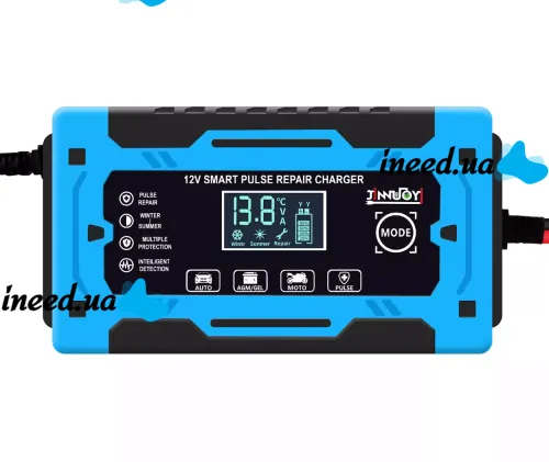 Автомобильное импульсное пускозарядное АКБ Jinnuoyi Pulse Repair Charger 12V 10A устройство с LED дисплеем для зарядки аккумуляторов авто 10Ah–200Ah