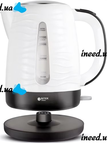Electric kettle Bitek BT-152 1.7 L Desktop disc electric kettle Bitek BT152 2200W with operation indicator and auto-disconnect from the mains White