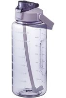 Спортивная бутылка с поилкой для воды Water Bottle Large Gym 2л портативная герметичная бутылка с таймером, соломинкой и ручкой для занятий спортом