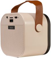 Children's Wireless Karaoke Speaker K12 Bluetooth 2 in 1 LED Portable Speaker with Microphone, RGB Backlight and Battery-powered Wi-Fi Beige
