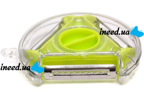 Ручная круглая овощерезка Rotary Multifunctional Peeler 3 в 1 универсальная трехсторонняя терка для чистки и нарезки соломкой овощей и фруктов