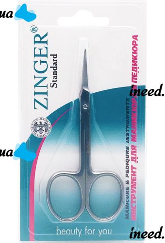Маникюрные ножницы Zinger B106S 9.5 см изогнутые ножницы для кутикулы, ногтей и заусенцев с закругленными концами для маникюра и педикюра Lenon