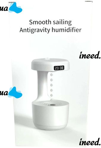 Anti Gravity Humidifier 800ml Portable Drip Mini Diffuser with Reverse Flow and Backlight White