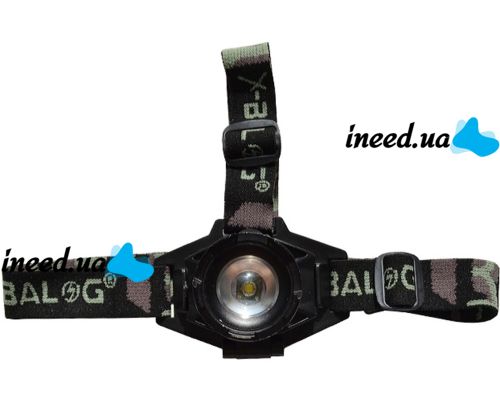 Ультрафиолетовый налобный фонарь Bailong BL-6908-2 с УФ аккумуляторный светодиодный LED фонарик с креплением на голову 3 режима свечения, Zoom, 500LM