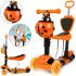 Трехколесный детский самокат беговел Scooter FYS-2864 Orange 5 в 1 со складным сиденьем, родительской ручкой и светящимися колесами Оранжевый
