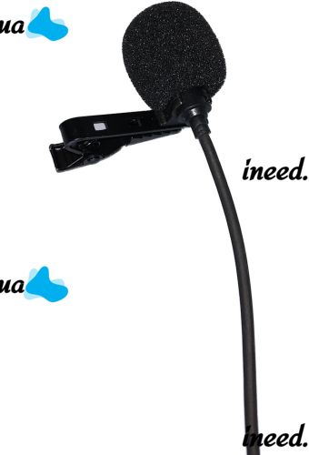 Microphone Lapel for Lavalier Micro Phone JH-043-A 3.5AUX Wired Chest Lapel with Clip Clip and Headphone Jack Black