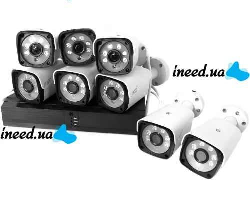 Комплект беспроводного видеонаблюдения видеорегистратор UKC DVR KIT 6678 WiFi набор на 8 уличных камер с датчиком движения для наружного наблюдения