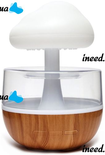 Rechargeable Humidifier Night Light Mushroom Cloud Rain Humidifier 300 ml Desktop Aroma Diffuser with Rain Effect and RGB LED Backlight USB