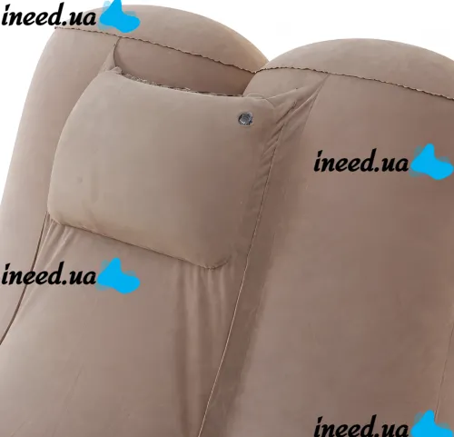 Надувное кресло мешок Inflatable Lounge Chair DL-484 до 115 кг для отдыха, одноместный безкаркасный диван с подголовником 115×96×75 см Бежевый