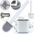 Toilet brush with a flexible silicone flat brush for cleaning the toilet bowl NJ-497 White with wall mounting, hinged brush 10 x 4.5 x 36 cm