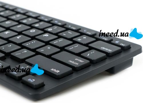 Комплект беспроводная ультратонкая Bluetooth клавиатура и мышь UKC WI1214 Black набор 2 в 1 для ПК компьютера ноутбука с USB адаптером 2.4GHz Черный