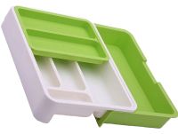Универсальный раздвижной органайзер Expandable Drawer Organizer 34Х36.5Х5.5 см для кухонных столовых приборов, ложек и вилок в выдвижной ящик