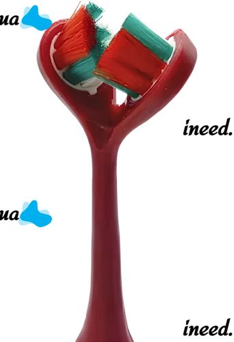 Rechargeable Electric Toothbrush with Double Head, Electric Ultrasonic Electric Brush for 3 Modes for Brushing Teeth Red