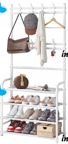 Floor clothes rack New simple floor clothes rack 60x29, 5x151 cm Universal metal mobile rack White