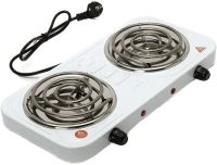Настольная двухконфорочная электроплита Hot Plate Electric Cooking JX-2020B спиральная плита на 2 конфорки 5 режимов 2000W с термостатом индикатором