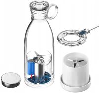 Портативный блендер в бутылке Mini Juicer 350 мл для смузи и сока, беспроводной переносной мини блендер, соковыжималка, измельчитель фруктов Белый