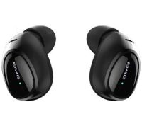 Беспроводные Bluetooth наушники с кейсом Awei T5 Black вакуумные наушники-гарнитура с шумоподавлением и микрофоном блютуз в чехле док-станция Черные