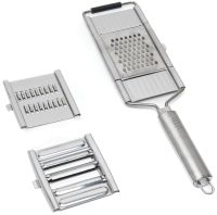 Vegetable Slicer Grater XL-338 handheld vegetable slicer for peeling and slicing fruits and vegetables, flat slicer 3 interchangeable stainless steel attachments