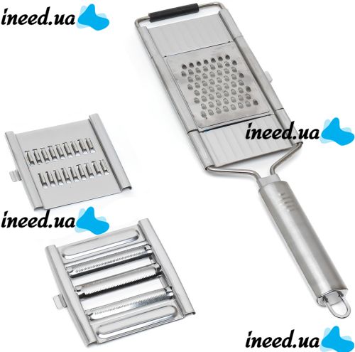 Vegetable Slicer Grater XL-338 handheld vegetable slicer for peeling and slicing fruits and vegetables, flat slicer 3 interchangeable stainless steel attachments