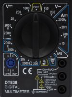 Цифровой мультиметр вольтметр амперметр Digital DT-838 автоматический ручной тестер силы тока, напряжения и сопротивления с дисплеем DT838
