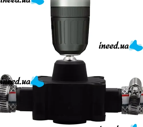 Насадка насос на шуруповерт Sturmax DWP001 для перекачки топлива и воды штуцер 19/16 мм универсальная помпа на дрель для подачи жидкостей 20-30 л/мин 