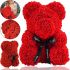 Маленький мишка из искусственных 3D роз Teddy Bear de Luxe 25 см Red, красный медведь Тедди