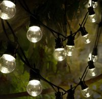 Outdoor Garland in the form of a Light Bulb Xmas 10 Lamps WW Warm White LED Moisture-proof LED Garland for Home and Street with 10m Connector