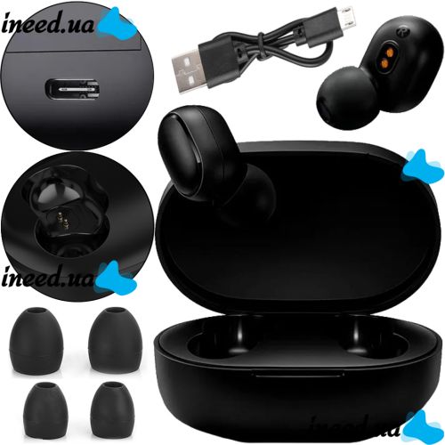Беспроводные Bluetooth наушники Xiaomi Redmi AirDots 2 PRO Black вакуумные наушники-гарнитура, шумоподавлением и микрофоном в кейсе блютуз USB Черные