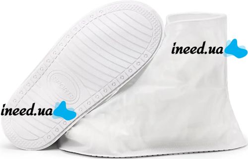 Многоразовые бахилы для обуви Adult Shoe Cover водонепроницаемые защитные чехлы дождевики на молнии с протектором от дождя и грязи Прозрачные