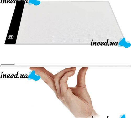 Світловий графічний планшет A4-F-USB для малювання та копіювання з LED-підсвіткою, Світлодіодна дошка для малюнків 3 режими яскравості від USB чорна