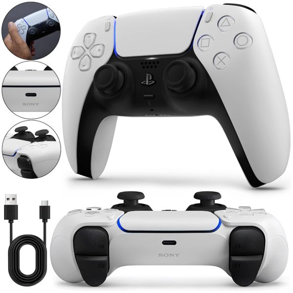 Бездротовий джойстик геймпад Sony PlayStation DualSense для PS5 акумуляторний ігровий контролер з мікрофоном і вібрацією для приставки і ПК White