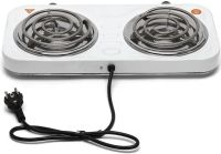 Настольная двухконфорочная электроплита Hot Plate Electric Cooking JX-2020B спиральная плита на 2 конфорки 5 режимов 2000W с термостатом индикатором