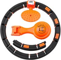 Массажный обруч тренажер Intelligent Hula Hoop 7803 хулахуп для похудения живота боков с регулируемой длинной и автоматическим подсчетом Black-orange