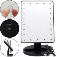 Косметичне сенсорне дзеркало для макіяжу Magic MakeUp Mirror обертається на 180 настільне дзеркало на підставці з підсвічуванням 22 LED USB Чорне