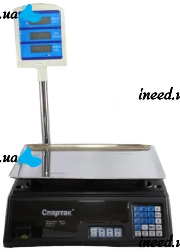 Торговые электронные весы до 50 кг Domotec MS-308 со стойкой MATARIX MX-411
