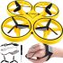 Dowellin Gravity CX-49 Mini Quadcopter with Wristband Control and Hand Gestures Yellow Radio-controlled Flying Children's Drone with Backlight