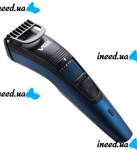 Беспроводная аккумуляторная машинка VGR V-052 Blue для стрижки волос и бороды с насадкой, Аккумуляторный триммер бритва для ухода за бородой 5W Синий