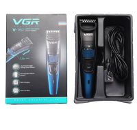 Беспроводная аккумуляторная машинка VGR V-052 Blue для стрижки волос и бороды с насадкой, Аккумуляторный триммер бритва для ухода за бородой 5W Синий