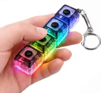 Брелок антистресс кейкап Switch Keychain SK-04 игрушка кликер с 4 механическими клавишами, карабином для ключей и RGB подсветкой Черная Jedel
