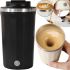 Automatic Cup Stirrer with Lid Self Stirring Coffee Cup AND945 400 ml with Mixer for stirring coffee and tea, Thermocup with Automatic mixing
